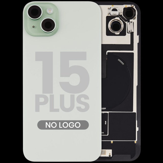 Vetro posteriore con magnete MagSafe, NFC e flat flash per iPhone 15 Plus (Aftermarket) (Verde) (No Logo)
