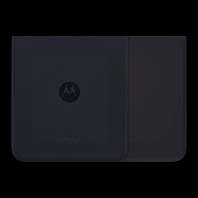 Bottom vetro cover posteriore per Motorola Razr Plus / Razr 40 Ultra (XT2321 / 2023) (Service Pack) (Phantom Nero)