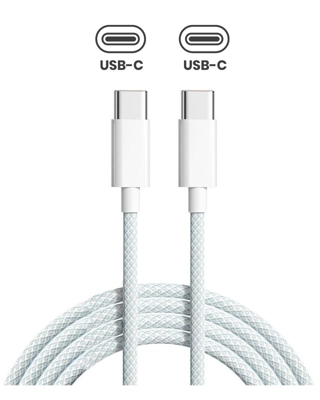 Apple USB-C to USB-C Braided Cavo (1m, 3ft) (Service Pack Brand New, Bulk confezioneaging)
