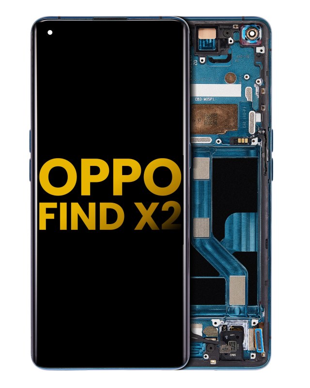 Display OLED completo con Frame per OPPO Find X2 (Refurbished) (Nero)
