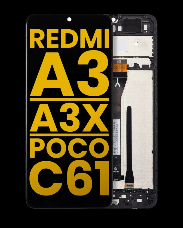 Display LCD completo con Frame per Xiaomi Redmi A3 / A3x / Poco C61 (Refurbished) (tutti i colori)
