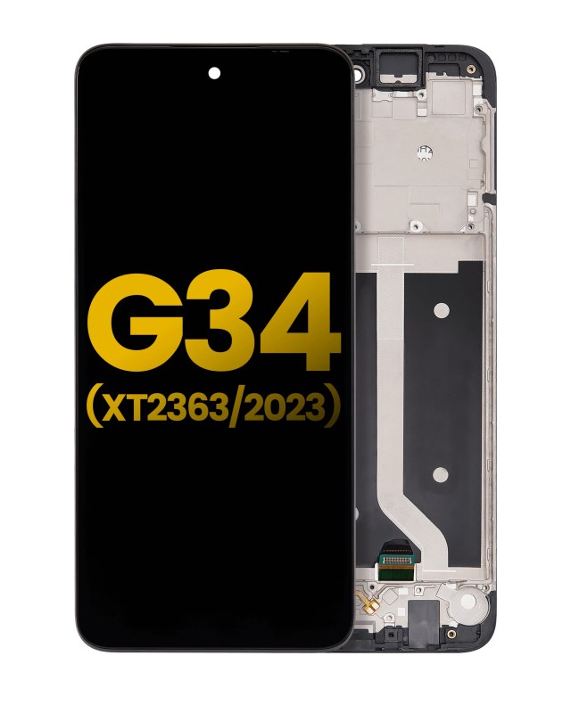 Display LCD completo con Frame per Motorola Moto G34 (XT2363 / 2023) / G45 5G (XT2369 / 2024) (Refurbished) (tutti i colori)