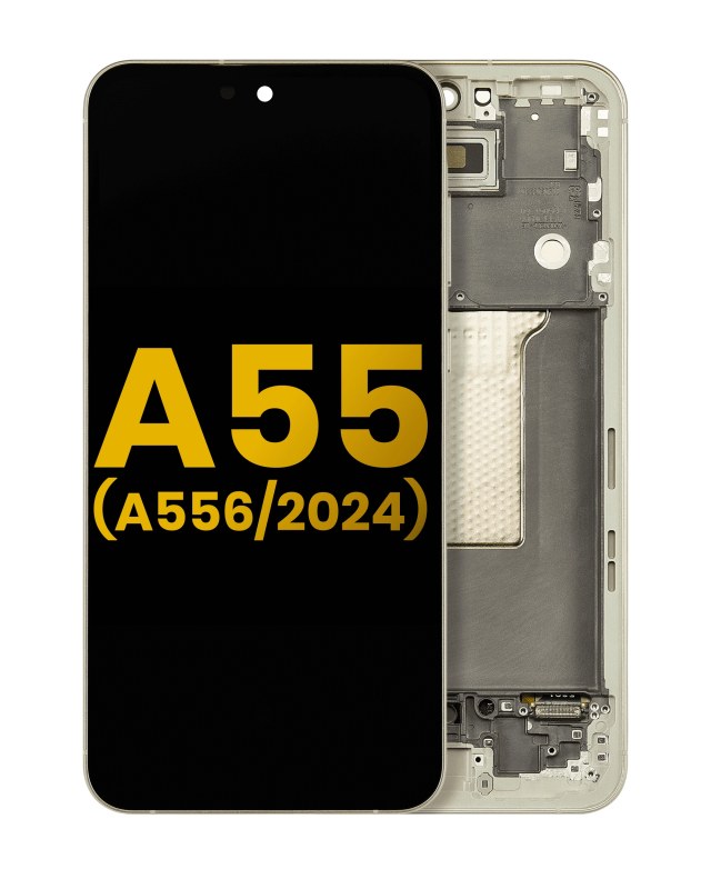 Display OLED completo con Frame per Samsung Galaxy A55 (A556 / 2024) (Refurbished) (Lemon)