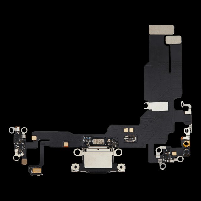 Flat connettore di ricarica per iPhone 15 (Aftermarket Plus) (Nero)