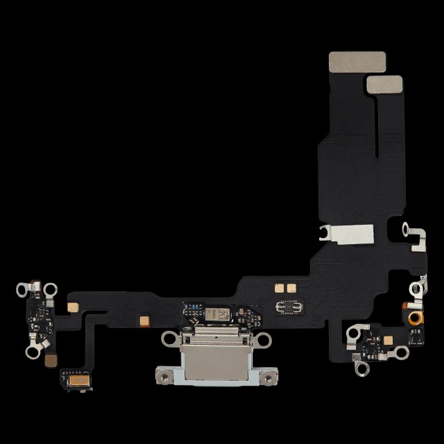 Flat connettore di ricarica per iPhone 15 (Aftermarket Plus) (Blu)