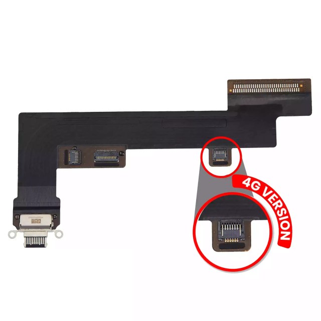 Flat connettore di ricarica per iPad Air 4 / iPad Air 5 (Cellular) (Used Service Pack Pull: grado A) (Nero)