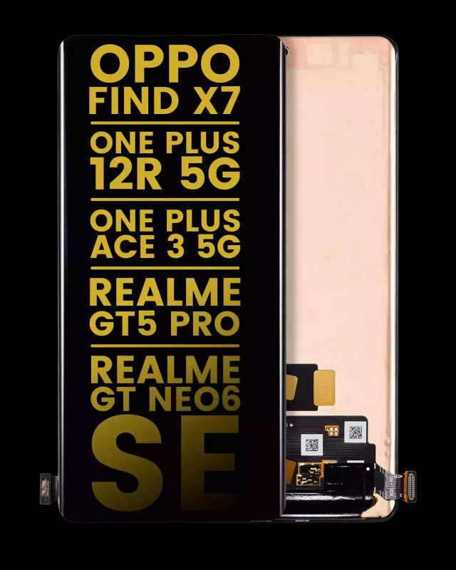 Display OLED completo senza Frame per OPPO Find X7 / One Plus 12R 5G / One Plus Ace 3 5G / Realme GT5 Pro / Realme GT Neo6 SE / Realme GT 6 (International Version) / Realme GT 6T / Realme GT Neo6 (Refurbished) (tutti i colori)