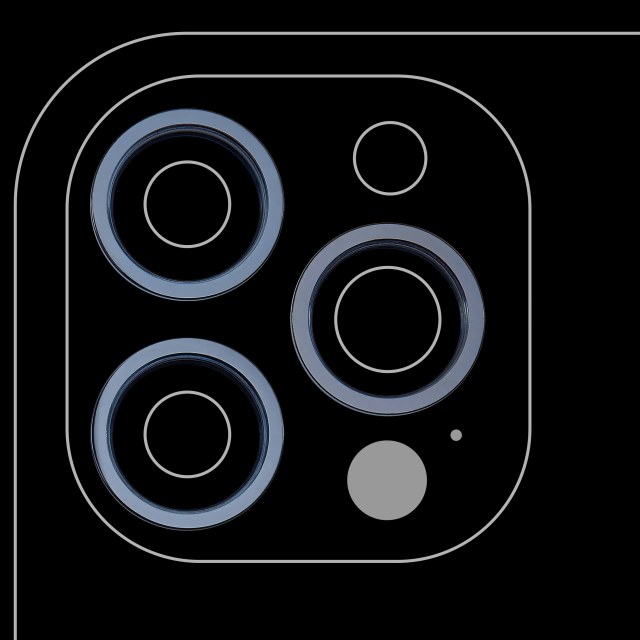 Cornice fotocamera posteriore Ring Only per iPhone 12 Pro Max (Pacific Blu) (3 set pezzi)