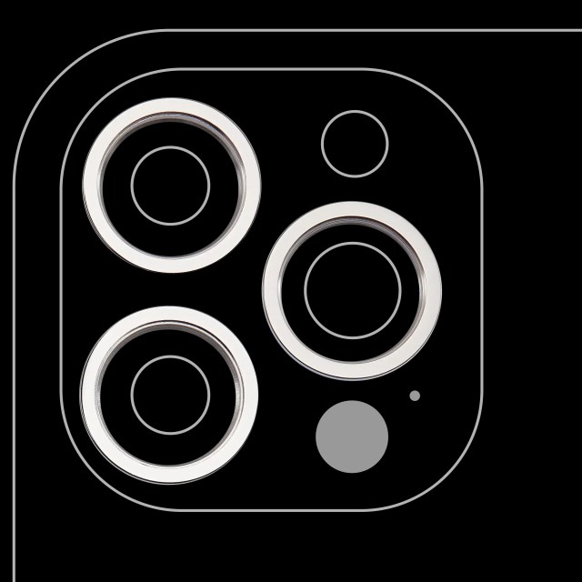 Cornice fotocamera posteriore Ring Only per iPhone 12 Pro Max (Argento) (3 set pezzi)