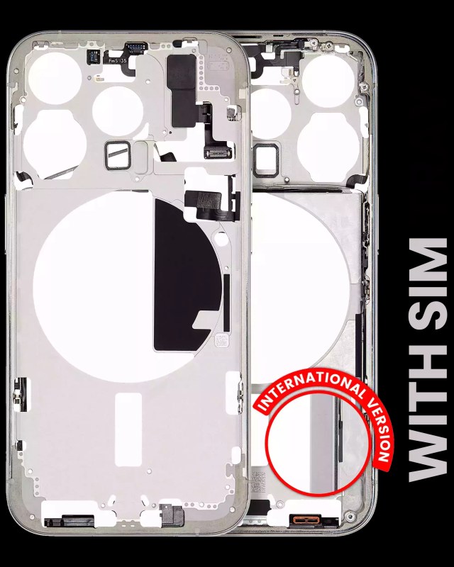 Frame centrale W/ Minuteria per iPhone 15 Pro (EU / Global Version) (Used Service Pack Pull: grado A) (Titanio bianco)
