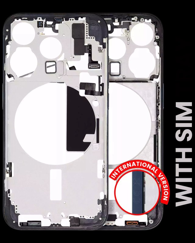 Frame centrale W/ Minuteria per iPhone 15 Pro (EU / Global Version) (Used Service Pack Pull: grado A) (Titanio blu)