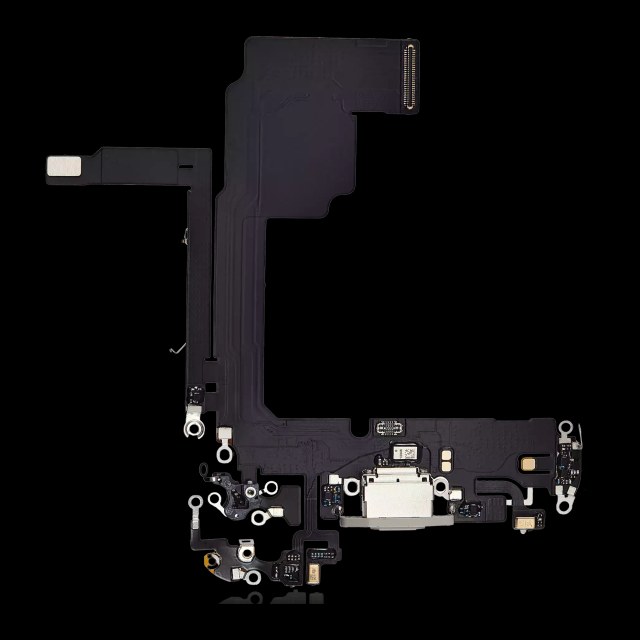 Flat connettore di ricarica per iPhone 15 Pro (Aftermarket Plus) (Titanio bianco)