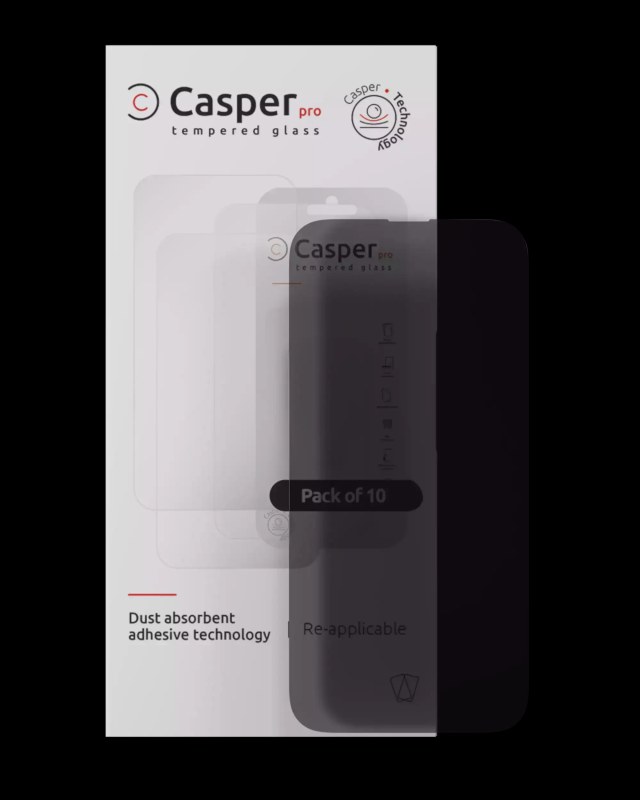 Casper Pro Vetro temperato per iPhone 16 Pro / 17 / 17 Pro (10 pezzi) (Privacy)