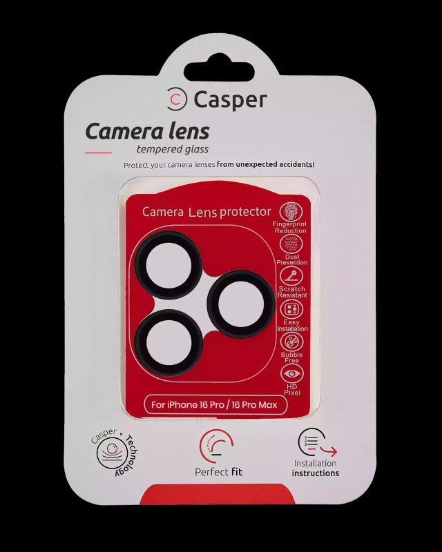 Vetro fotocamera Protector per iPhone 16 Pro / 16 Pro Max (Nero) (Trasparente)