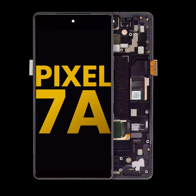 Display OLED completo con Frame (con Fingerprint Sensore ) per Google Pixel 7a 5G (Refurbished) (Charcoal)