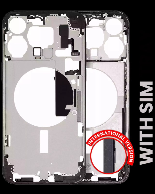 Frame centrale W/ Minuteria per iPhone 15 Pro Max (EU / Global Version) (Used Service Pack Pull: grado A) (Titanio nero)