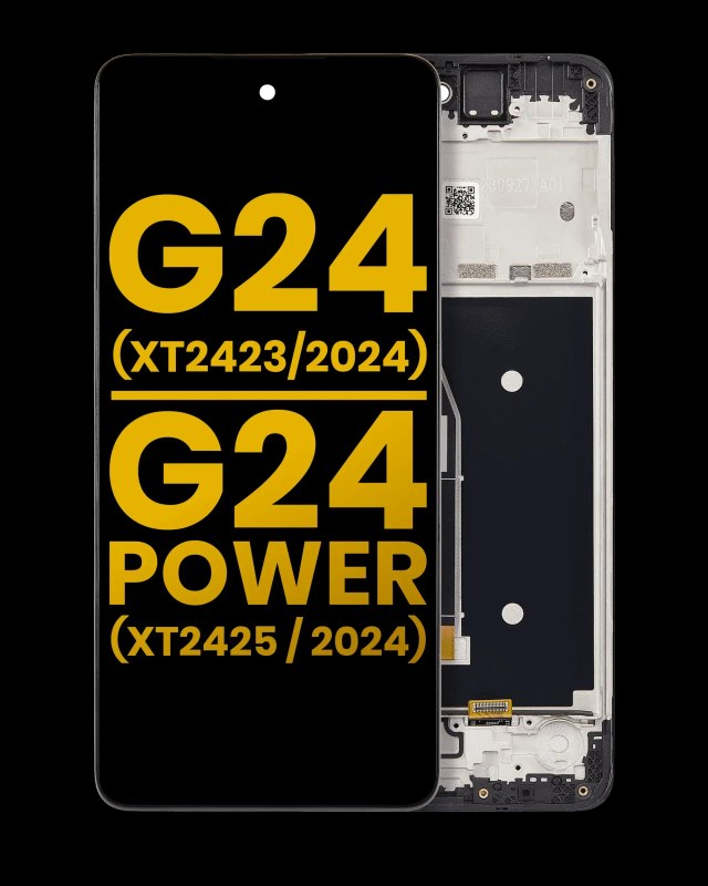 Display LCD completo con Frame per Motorola Moto G24 (XT2423 / 2024) / G24 Power (XT2425-1 / 2024) (Refurbished) (tutti i colori)