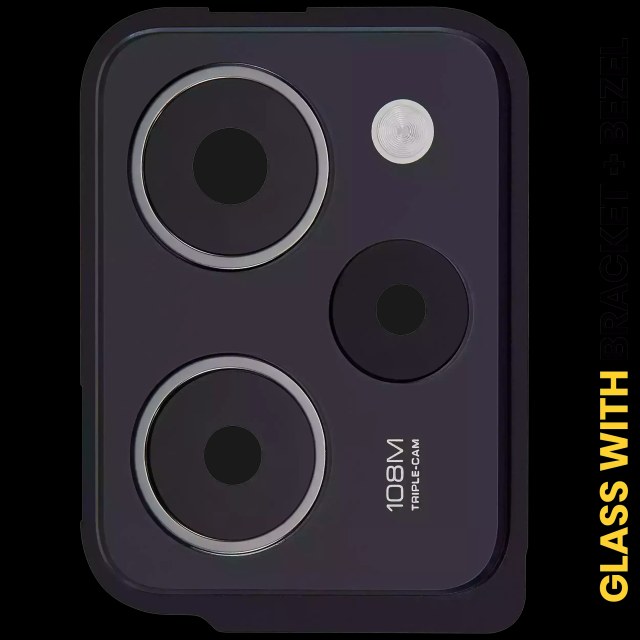 Lente fotocamera posteriore con staffa / Cornice per Xiaomi Redmi Note 12 Pro Speed (Nero) / Poco X5 Pro 5G