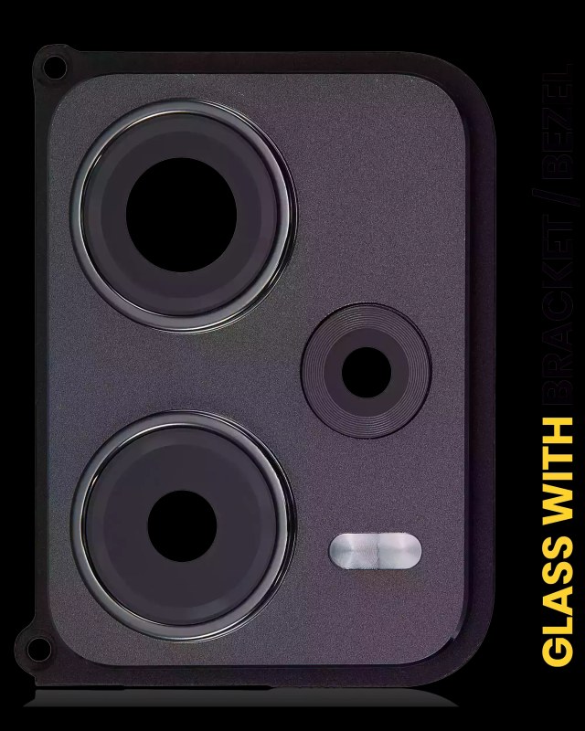 Lente fotocamera posteriore con staffa / Cornice per Xiaomi Redmi Note 12 Pro Plus (Obsidian Nero)
