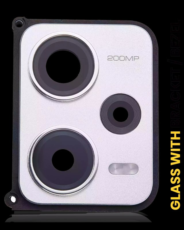 Lente fotocamera posteriore con staffa / Cornice per Xiaomi Redmi Note 12 Pro Plus (Arctic Bianco)