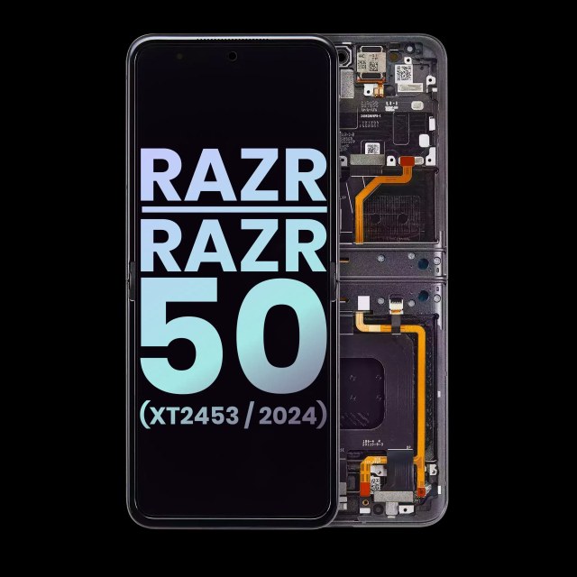 Main Display OLED completo per Motorola Razr / Razr 50 (XT2453 / 2024) (Service Pack) (Koala Grigio)