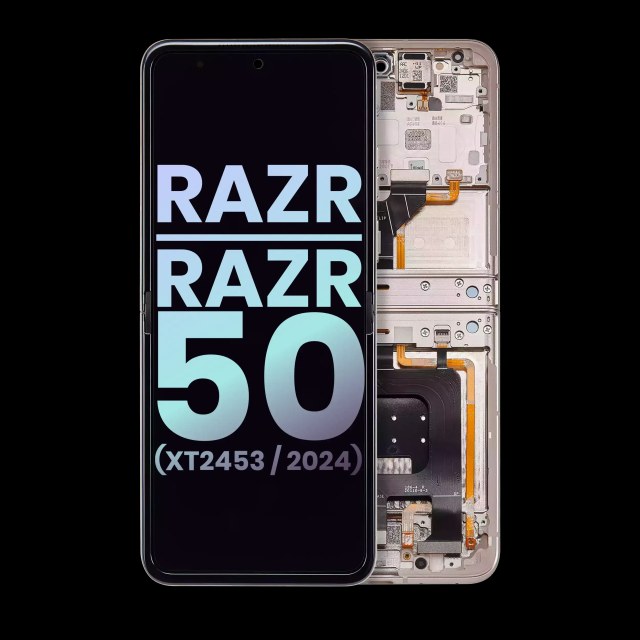 Main Display OLED completo per Motorola Razr / Razr 50 (XT2453 / 2024) (Service Pack) (Beach Sand)