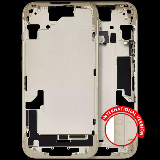 Frame centrale W/ Minuteria per iPhone 15 (EU / Global Version) (Used Service Pack Pull: grado A) (Giallo)