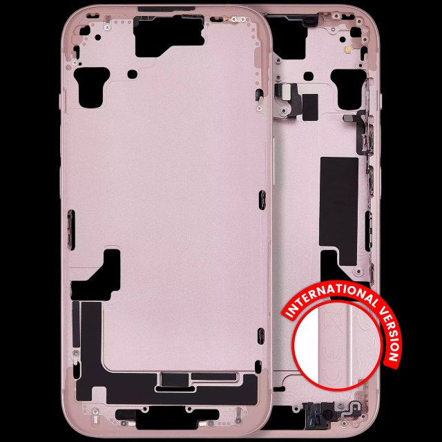 Frame centrale W/ Minuteria per iPhone 15 (EU / Global Version) (Aftermarket Plus) (Rosa)