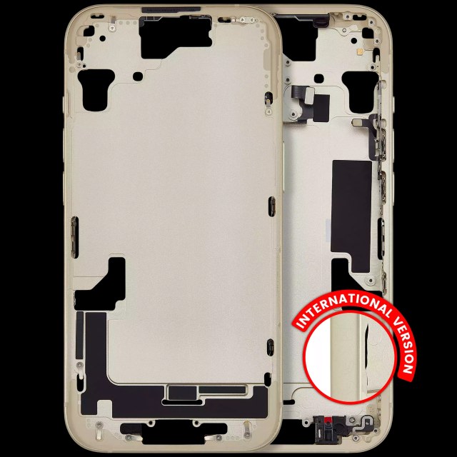 Frame centrale W/ Minuteria per iPhone 15 (EU / Global Version) (Aftermarket Plus) (Giallo)