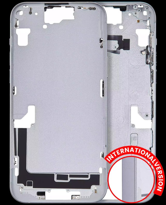 Frame centrale W/ Minuteria per iPhone 15 Plus (EU / Global Version) (Aftermarket Plus) (Blu)