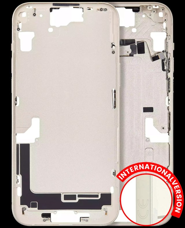 Frame centrale W/ Minuteria per iPhone 15 Plus (EU / Global Version) (Aftermarket Plus) (Giallo)
