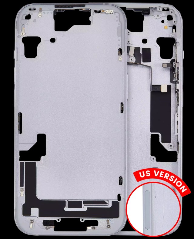 Frame centrale W/ Minuteria per iPhone 15 (US Version) (Aftermarket Plus) (Blu)