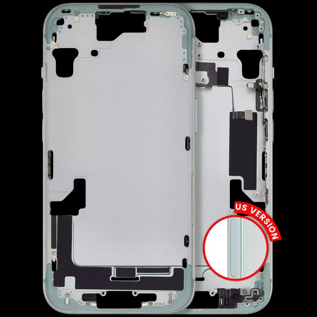 Frame centrale W/ Minuteria per iPhone 15 (US Version) (Aftermarket Plus) (Verde)