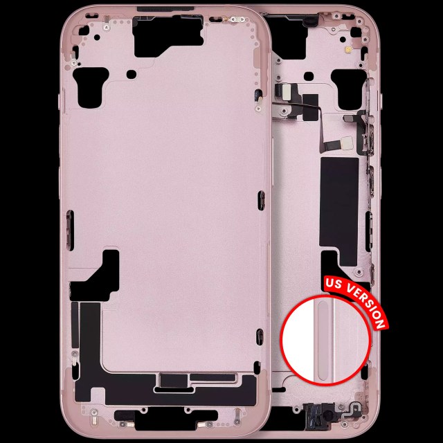 Frame centrale W/ Minuteria per iPhone 15 (US Version) (Aftermarket Plus) (Rosa)