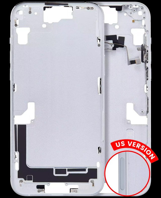 Frame centrale W/ Minuteria per iPhone 15 Plus (US Version) (Aftermarket Plus) (Blu)