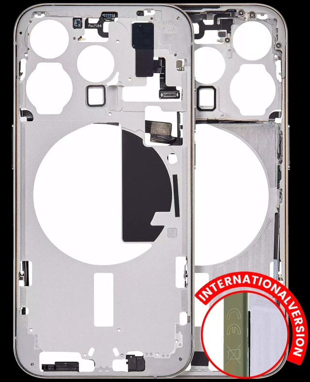 Frame centrale W/ Minuteria per iPhone 15 Pro (EU / Global Version) (Aftermarket Plus) (Titanio naturale)