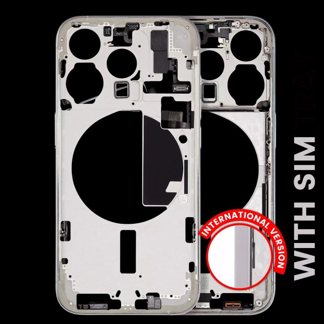 Frame centrale W/ Minuteria per iPhone 15 Pro (EU / Global Version) (Aftermarket Plus) (Titanio bianco)