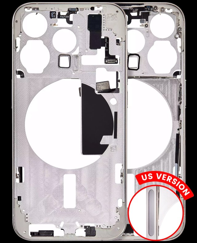Frame centrale W/ Minuteria per iPhone 15 Pro (US Version) (Aftermarket Plus) (Titanio bianco)