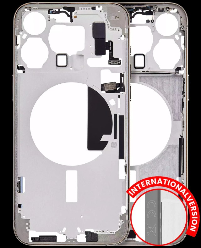 Frame centrale W/ Minuteria per iPhone 15 Pro Max (EU / Global Version) (Aftermarket Plus) (Titanio naturale)