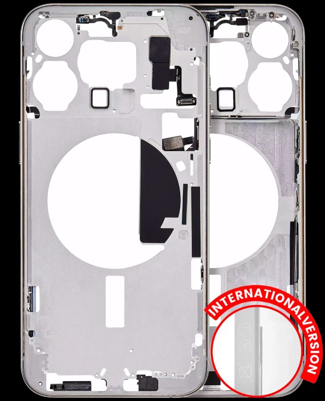 Frame centrale W/ Minuteria per iPhone 15 Pro Max (EU / Global Version) (Aftermarket Plus) (Titanio bianco)