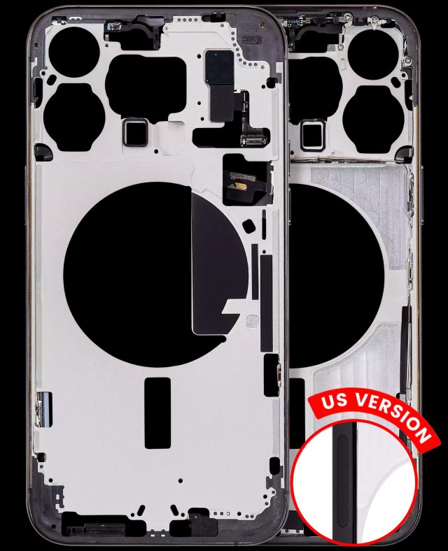 Frame centrale W/ Minuteria per iPhone 15 Pro Max (US Version) (Aftermarket Plus) (Titanio nero)