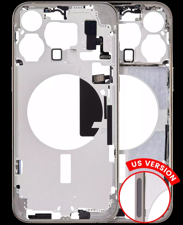 Frame centrale W/ Minuteria per iPhone 15 Pro Max (US Version) (Aftermarket Plus) (Titanio naturale)