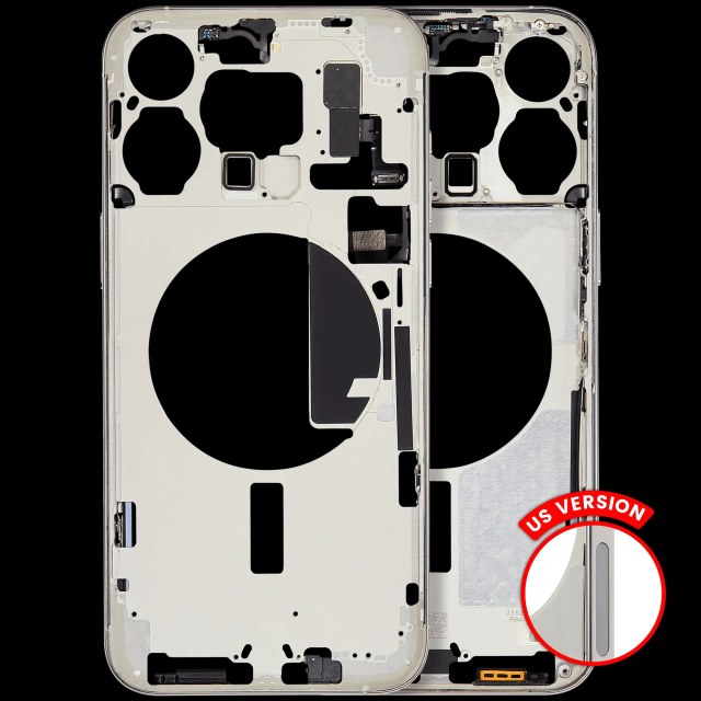 Frame centrale W/ Minuteria per iPhone 15 Pro Max (US Version) (Aftermarket Plus) (Titanio bianco)