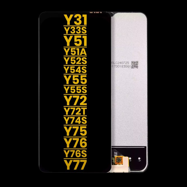 Display LCD completo senza Frame per Vivo Y31 / Y33s / Y51 / Y51a / Y52s 5G / Y53s / Y55 5G / Y55s / Y72 5G / Y72t / Y74s / Y75 5G / Y76 5G / Y76s / Y77 5G (Refurbished) (tutti i colori)