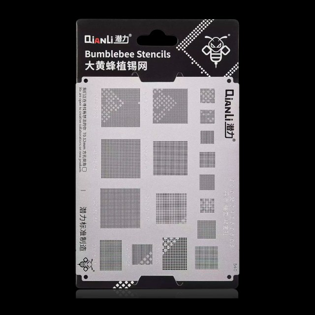 Bumblebee Stencil (QS540) Multi-Function Universal BGA Reballing Stencil 0.3 / 0.35 / 0.4 / 0.5 / 0.6 / 0.8 (Qianli)