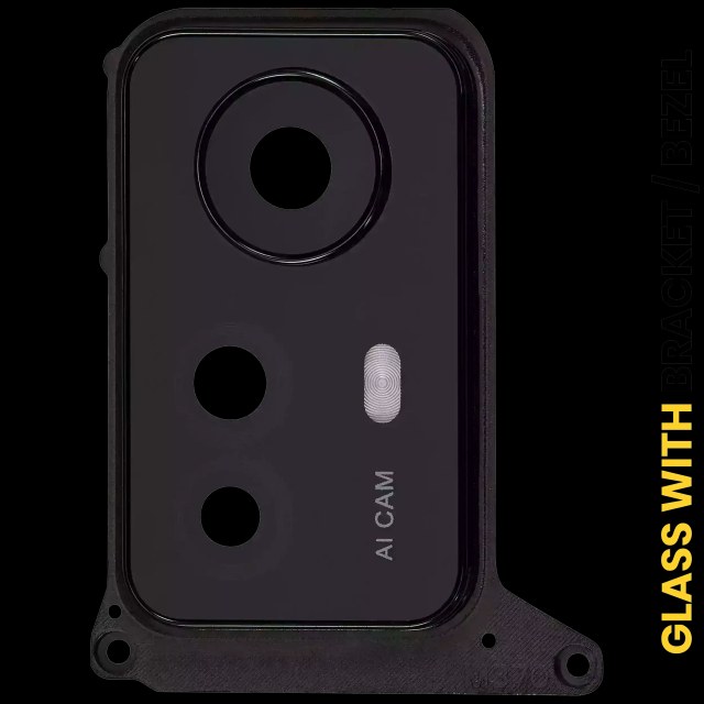 Lente fotocamera posteriore con staffa / Cornice per Xiaomi Redmi Note 12S (Onyx Nero)