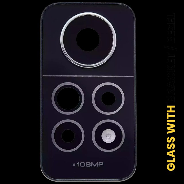 Lente fotocamera posteriore con staffa / Cornice per Xiaomi Redmi Note 12 Pro 4G (Grafite Grigio)