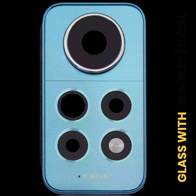 Lente fotocamera posteriore con staffa / Cornice per Xiaomi Redmi Note 12 Pro 4G (Star Blu)