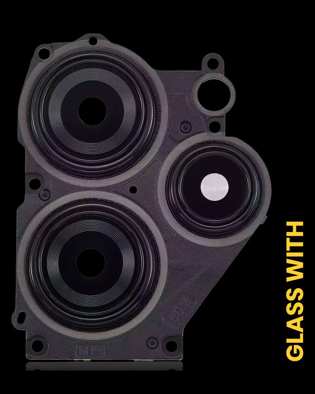 Lente fotocamera posteriore con staffa / Cornice per Xiaomi Redmi Note 12R (Nero)