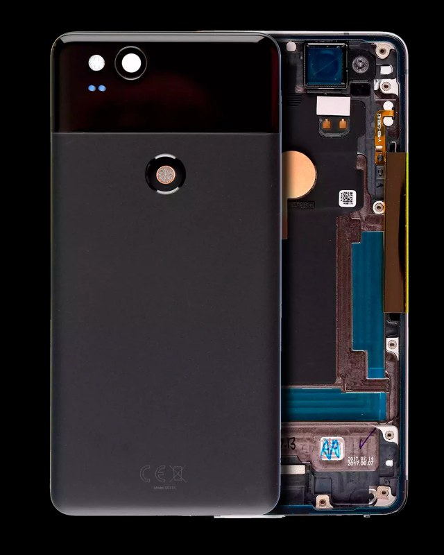 Scocca posteriore per Google Pixel 2 (Service Pack) (Nero)